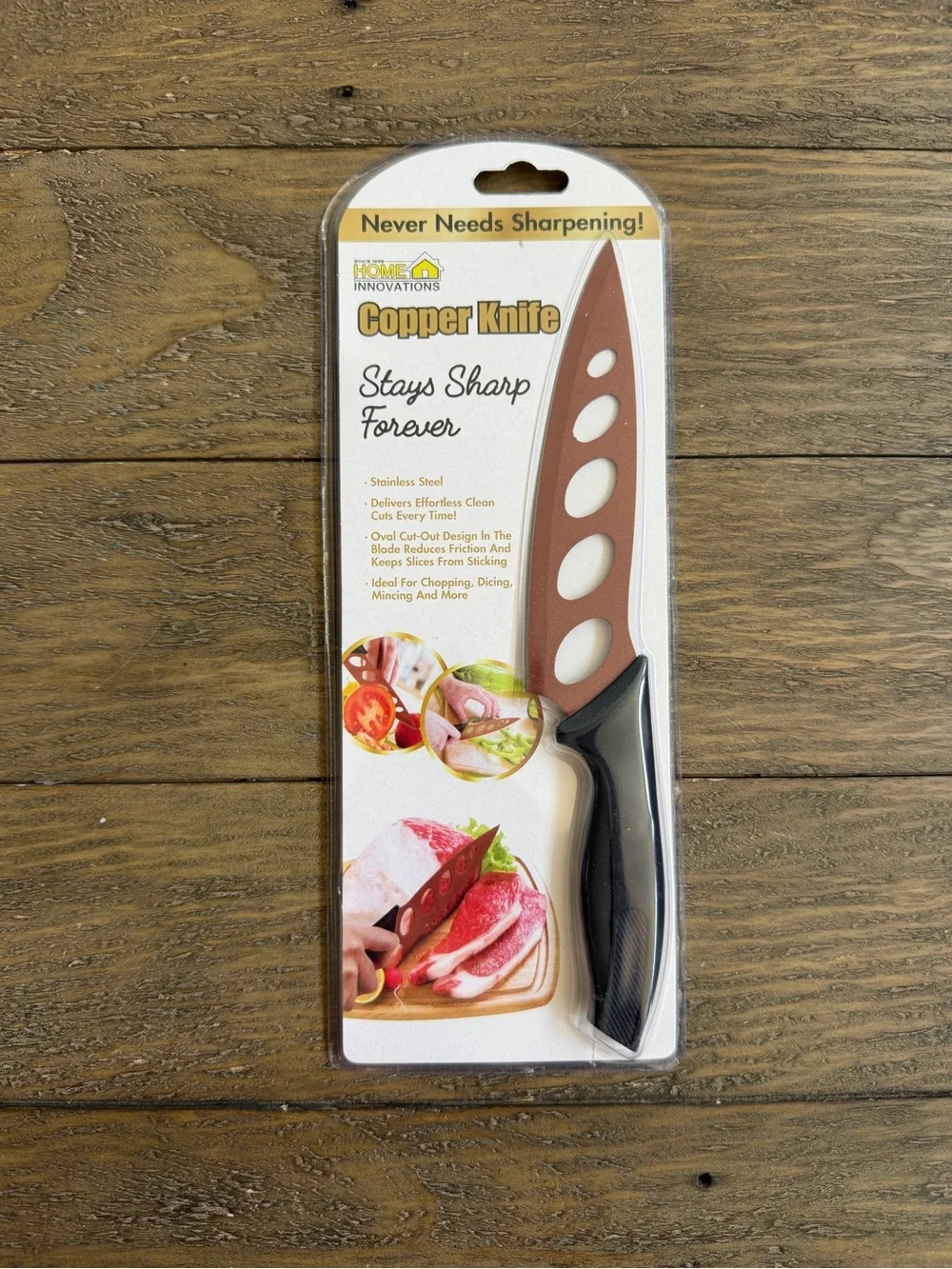 Copper Knife - Brown Blade, Black Handle